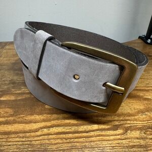 Amsterdam Heritage 40040 Grey Leather Belt Womens Size 85 Handcrafted EU Buckle
